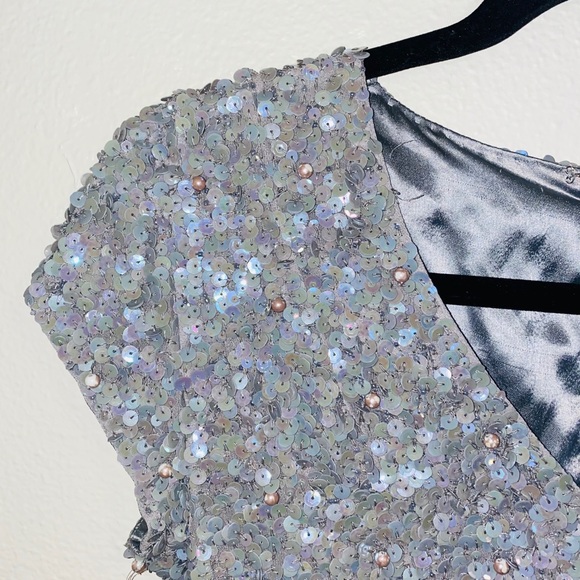 {Parker} Serena silver sequin mini dress - Picture 7 of 13